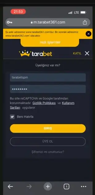 Tarabet Giriş Süreci